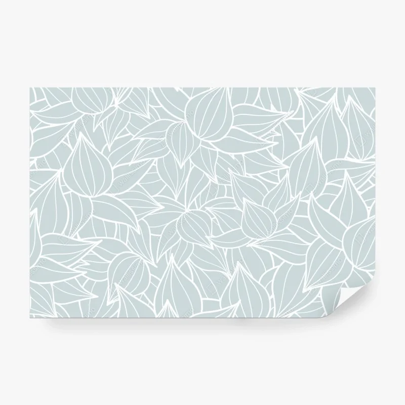 Fototapete zartes türkis blättermuster