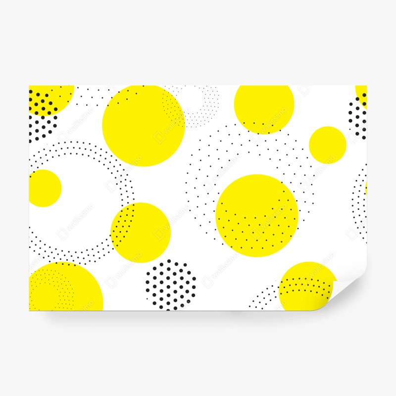 Fototapete leuchtendes gelbes punktemuster für kinderzimmer