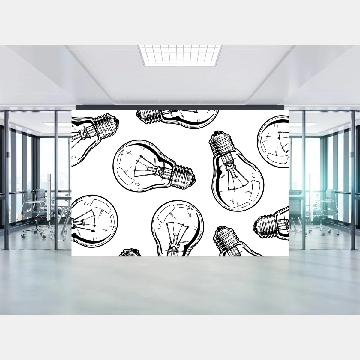 Fototapete handgezeichnetes glühbirnenmuster – Wallnifity® Fototapete handgezeichnetes glühbirnenmuster – Wallnifity®