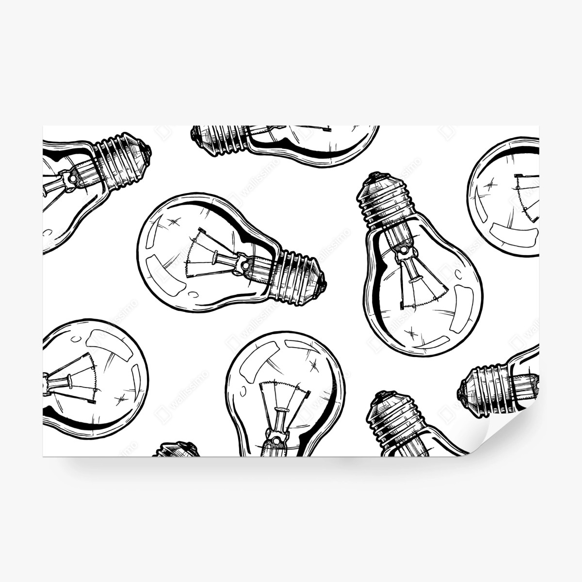 Fototapete handgezeichnetes glühbirnenmuster – Wallnifity® Fototapete handgezeichnetes glühbirnenmuster – Wallnifity®