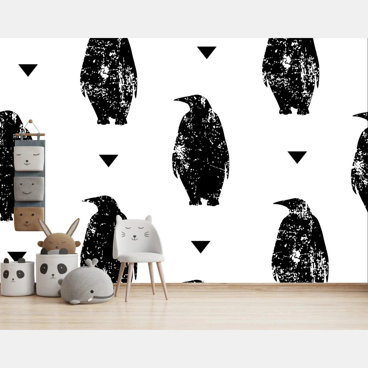 Fototapete schwarzes pinguin-silhouetten-muster – Wallnifity® Fototapete schwarzes pinguin-silhouetten-muster – Wallnifity®