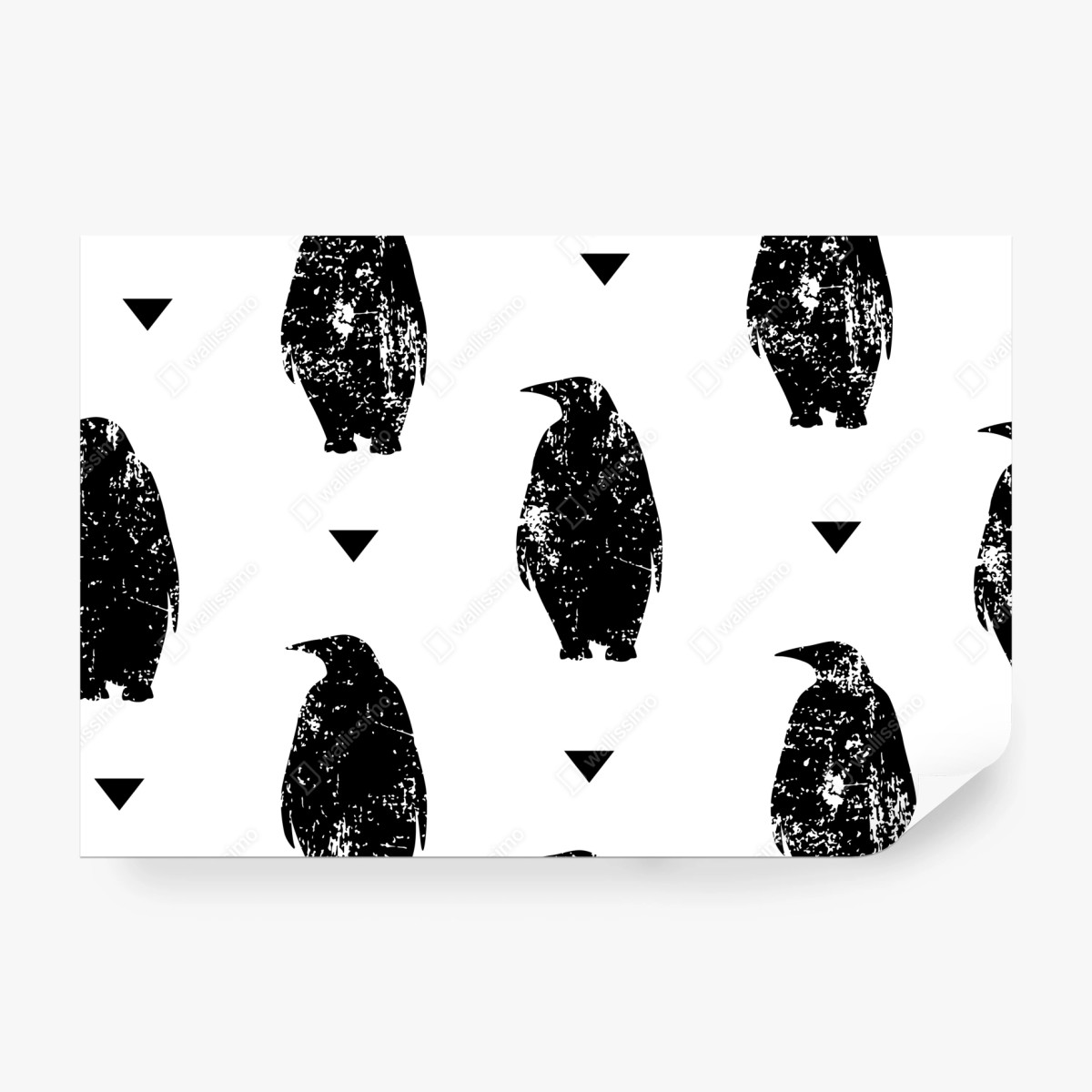 Fototapete schwarzes pinguin-silhouetten-muster – Wallnifity® Fototapete schwarzes pinguin-silhouetten-muster – Wallnifity®