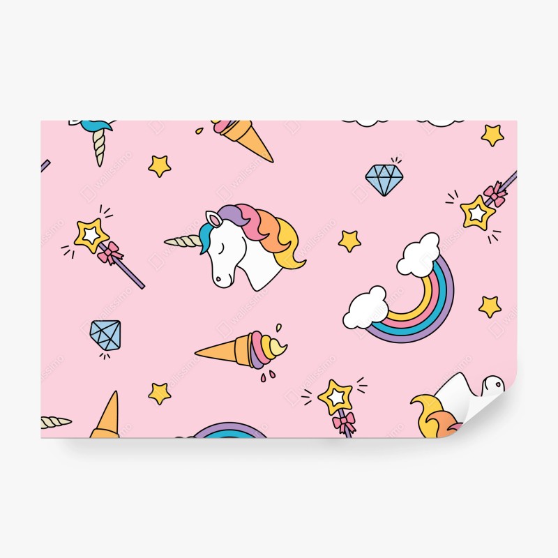 Fototapete pastell tropischer flamingo garten – Wallnifity®