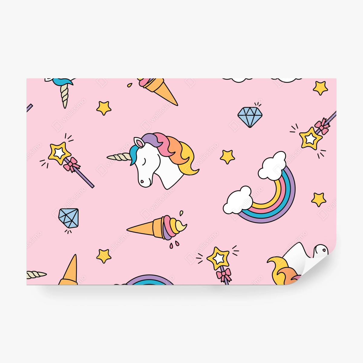 Fototapete pastell einhörner und regenbogen muster – Wallnifity® Fototapete pastell einhörner und regenbogen muster – Wallnifity®
