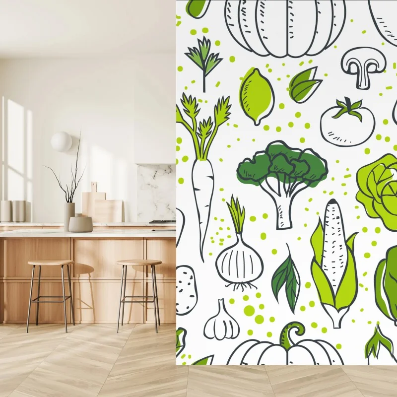 Fototapete grünes gemüse muster