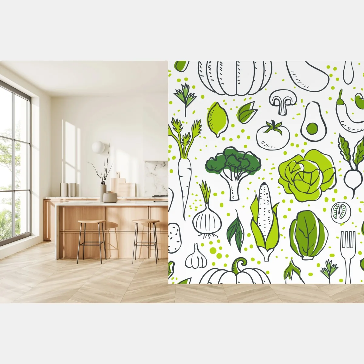 Fototapete grünes gemüse muster – Wallnifity®