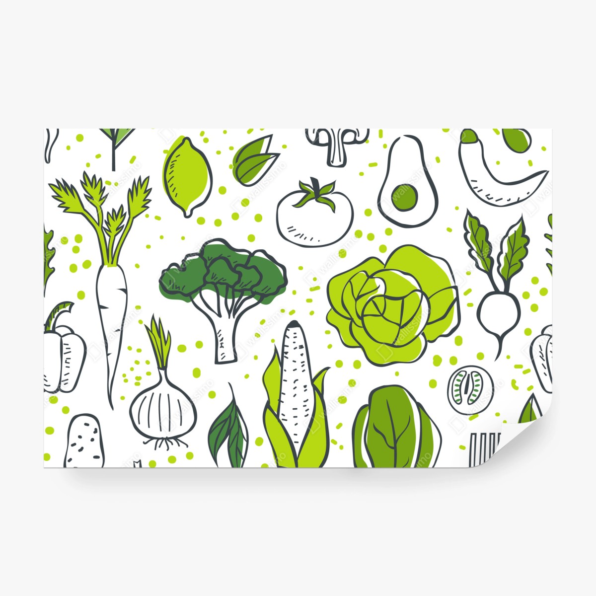 Fototapete grünes gemüse muster – Wallnifity®