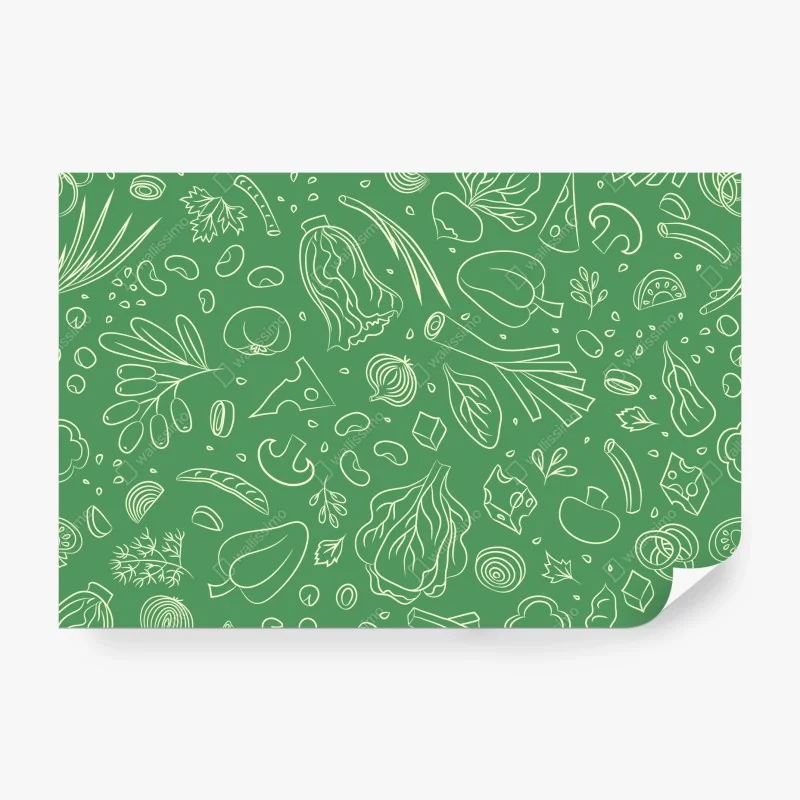 Fototapete grünes gemüsemuster