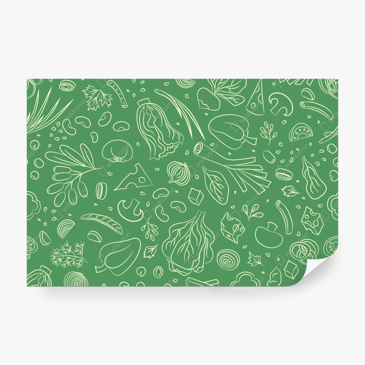 Fototapete grünes gemüsemuster – Wallnifity®