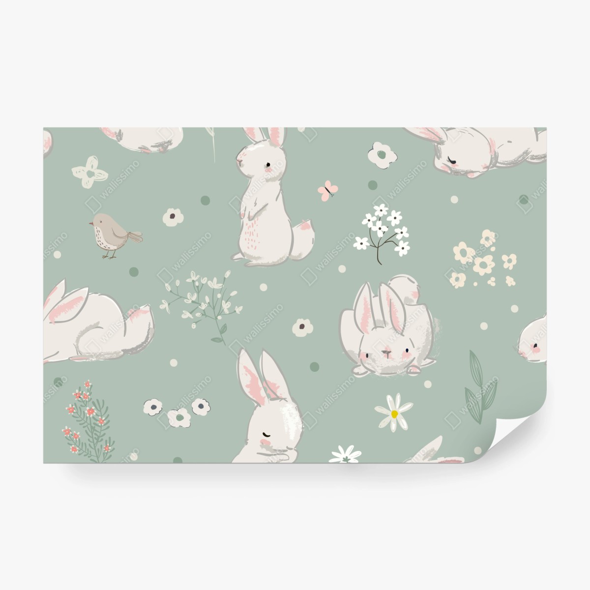 Fototapete pastell häschen muster fürs kinderzimmer – Wallnifity® Fototapete pastell häschen muster fürs kinderzimmer – Wallnifity®