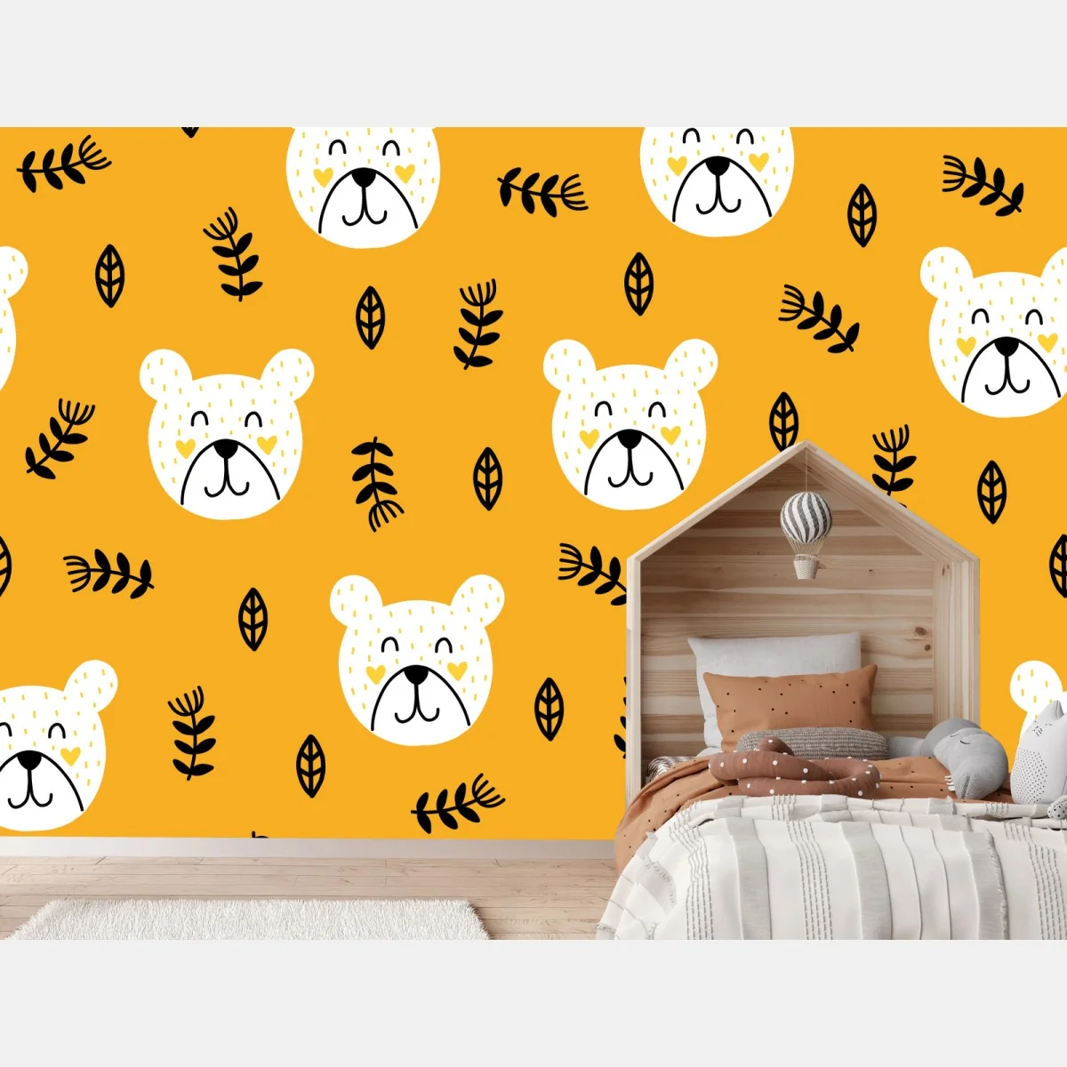 Fototapete verspieltes bärenmuster für kinderzimmer – Wallnifity® Fototapete verspieltes bärenmuster für kinderzimmer – Wallnifity®