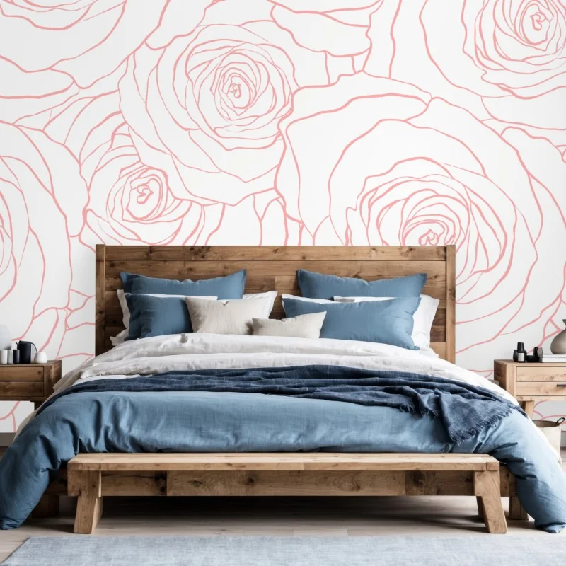 Fototapete zartes muster rosa rosen