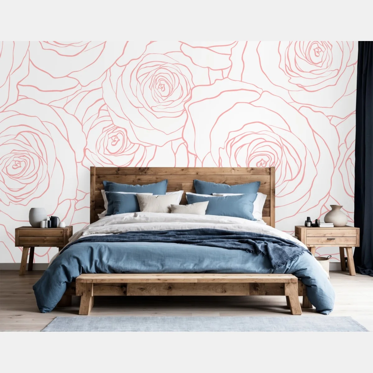 Fototapete zartes muster rosa rosen – Wallnifity®