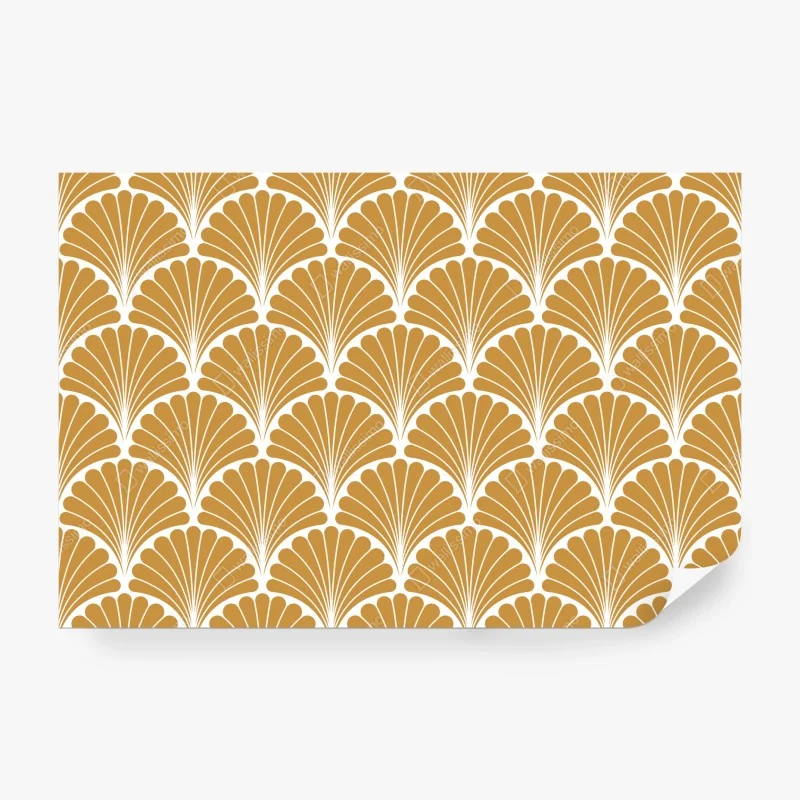 Fototapete goldenes fächermuster im art-deco-stil