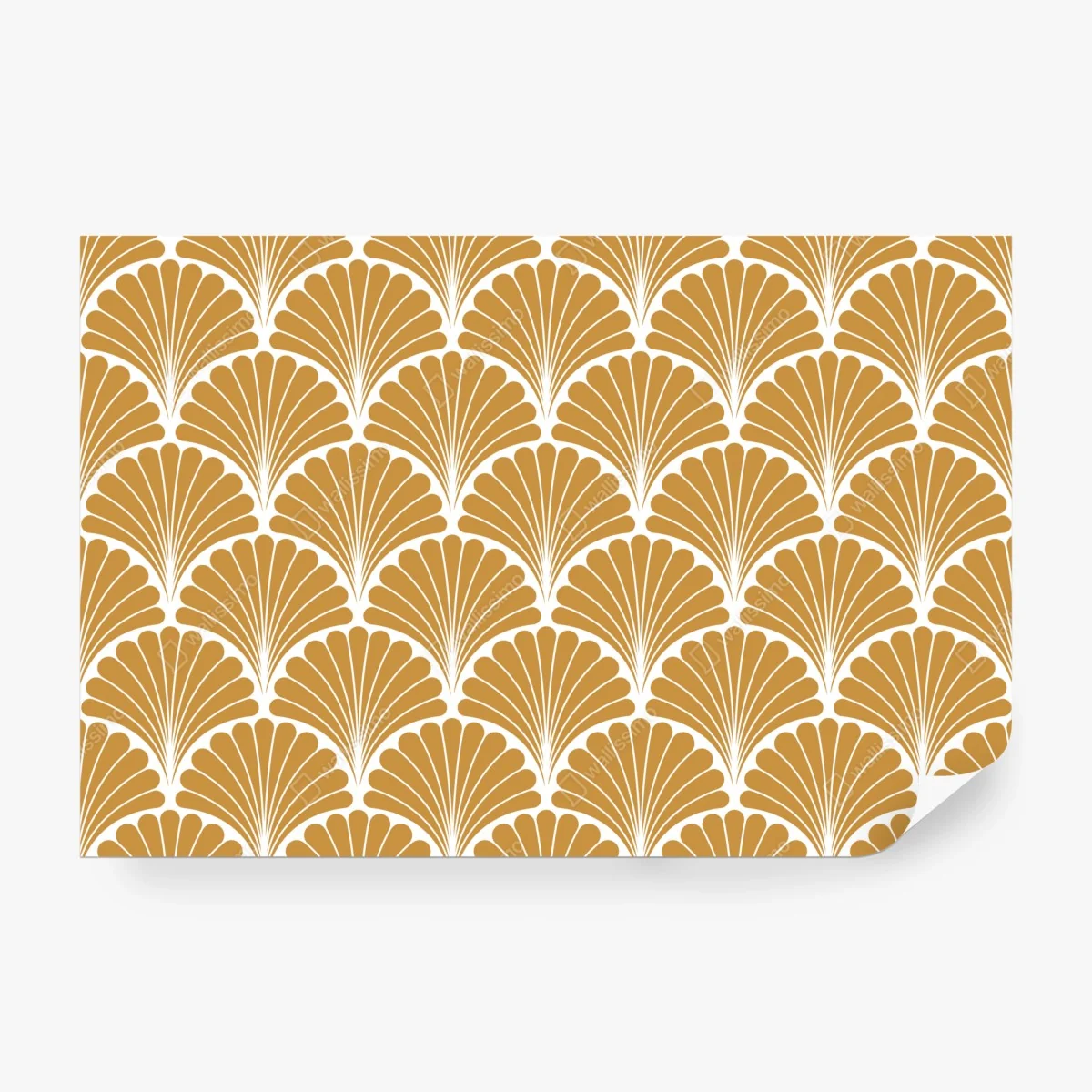 Fototapete goldenes fächermuster im art-deco-stil – Wallnifity® Fototapete goldenes fächermuster im art-deco-stil – Wallnifity®