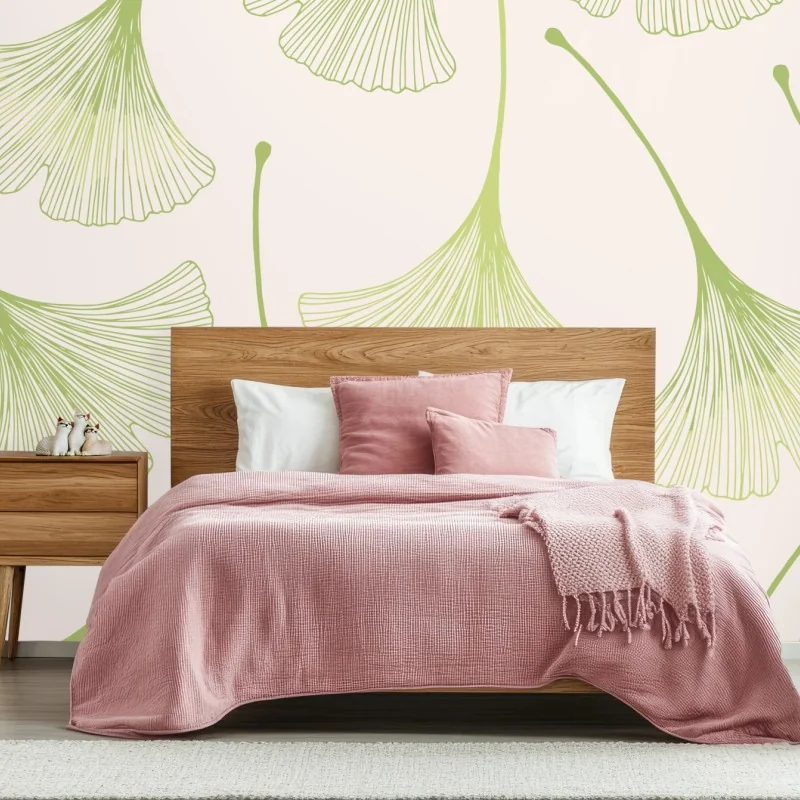 Fototapete zartes ginkgoblattmuster