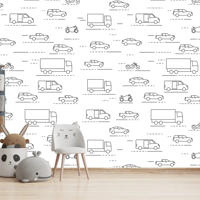 Fototapete monochromes fahrzeugmuster