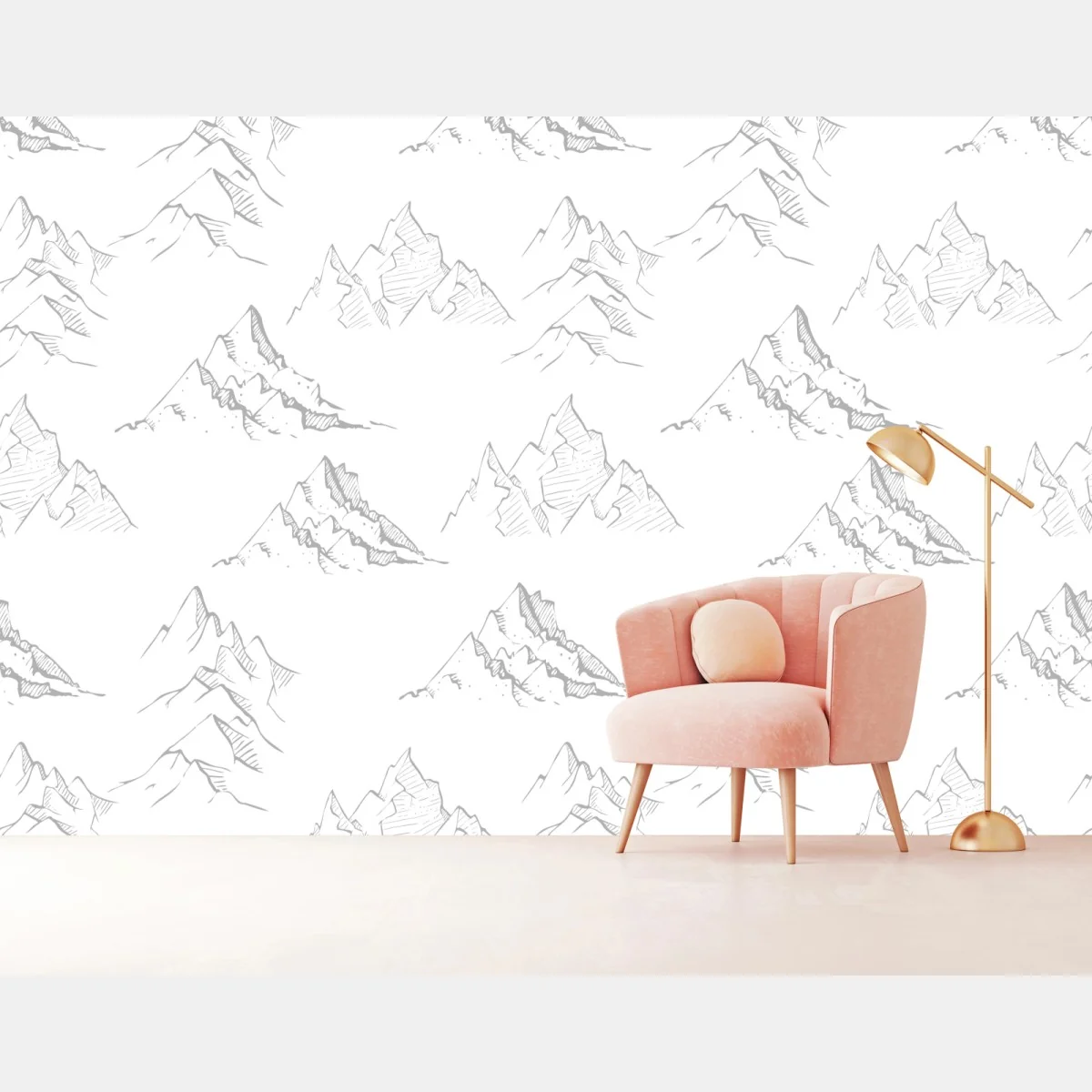 Fototapete handgezeichnetes bergmuster – Wallnifity® Fototapete handgezeichnetes bergmuster – Wallnifity®