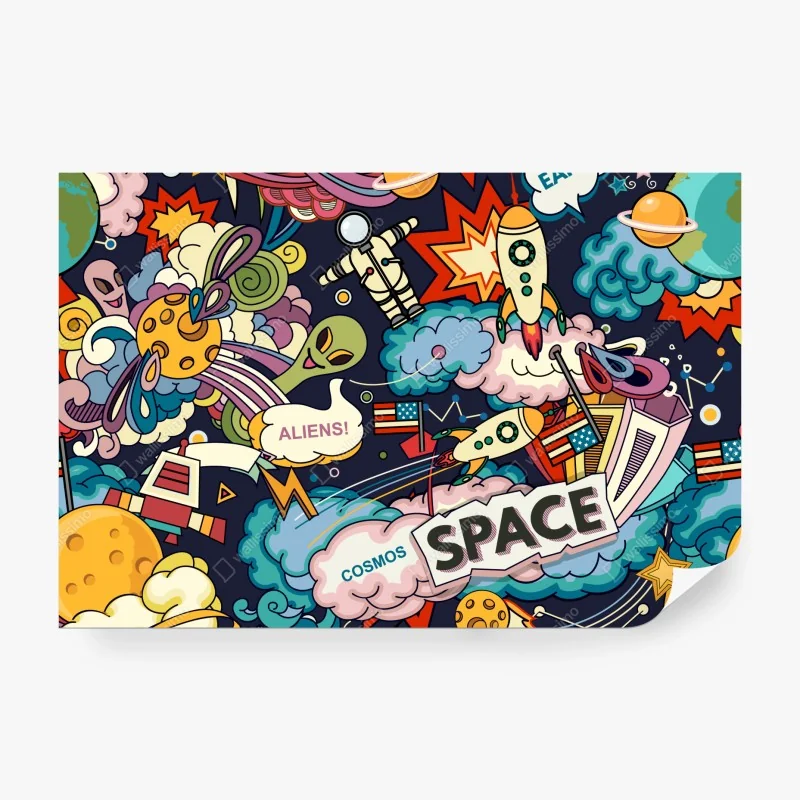 Fototapete moosiger wald mit bach im nebel – Wallnifity®