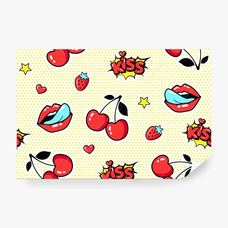 Fototapete grünes geometrisches blattmuster – Wallnifity®