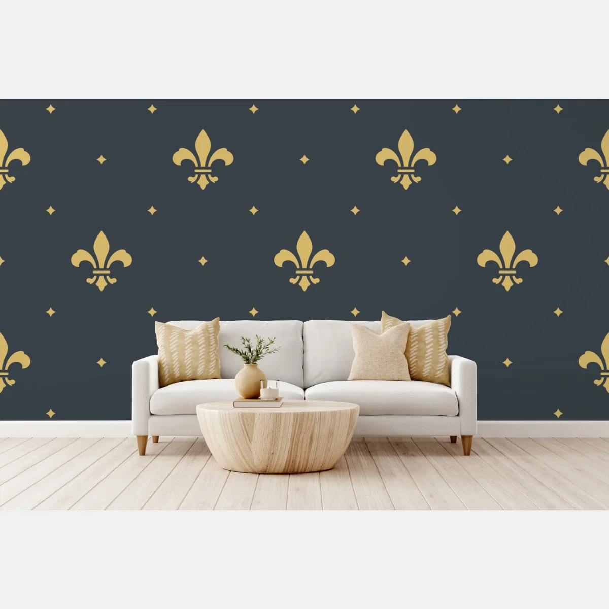 Fototapete goldenes lilienmuster auf dunklem hintergrund – Wallnifity® Fototapete goldenes lilienmuster auf dunklem hintergrund – Wallnifity®