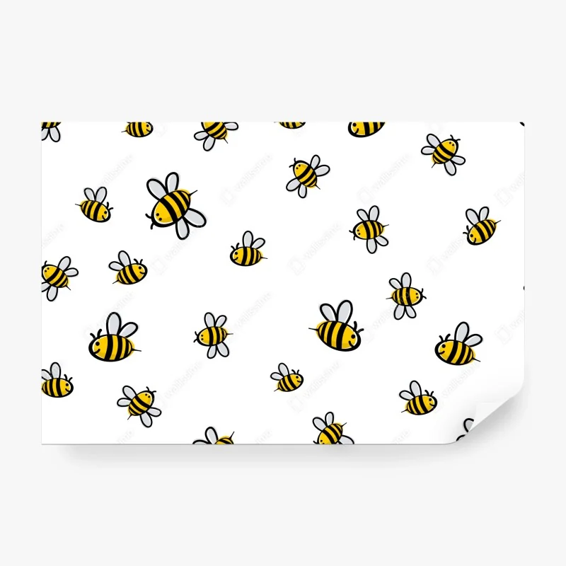 Fototapete verspieltes bienenmuster für kinderzimmer