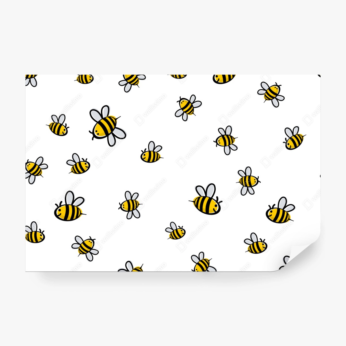 Fototapete verspieltes bienenmuster für kinderzimmer – Wallnifity® Fototapete verspieltes bienenmuster für kinderzimmer – Wallnifity®