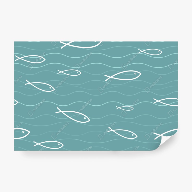 Fototapete türkis fischmuster