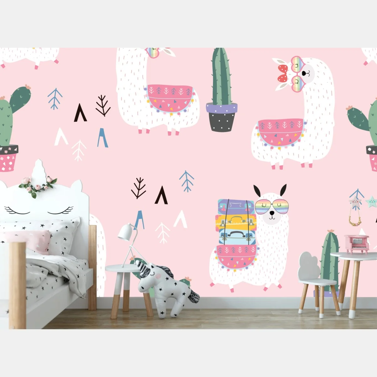 Fototapete niedliches pastell lama-muster – Wallnifity® Fototapete niedliches pastell lama-muster – Wallnifity®