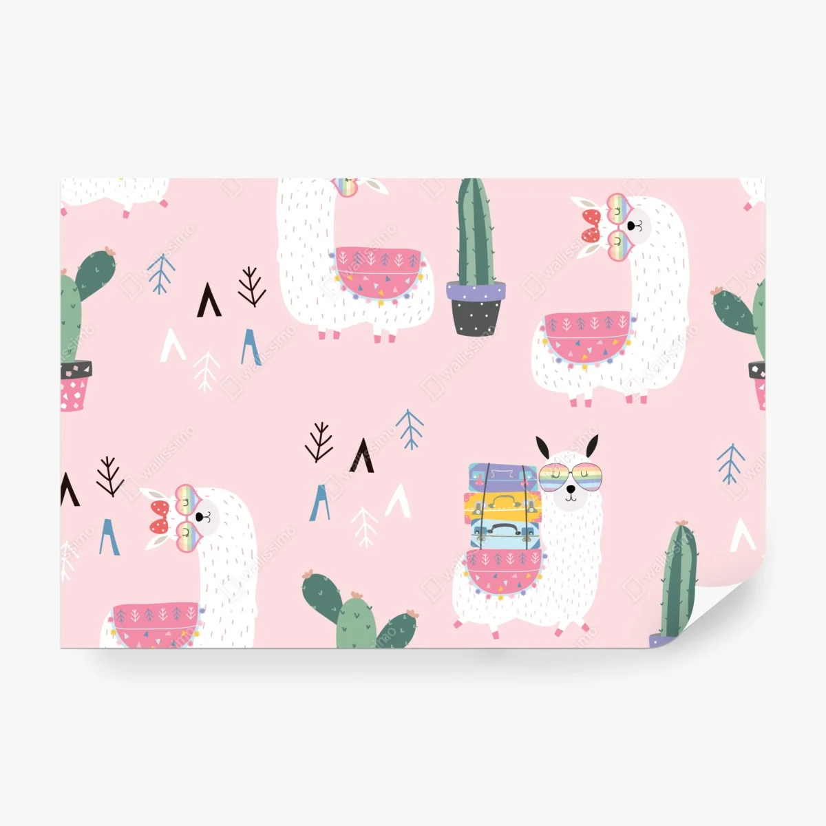 Fototapete niedliches pastell lama-muster – Wallnifity® Fototapete niedliches pastell lama-muster – Wallnifity®