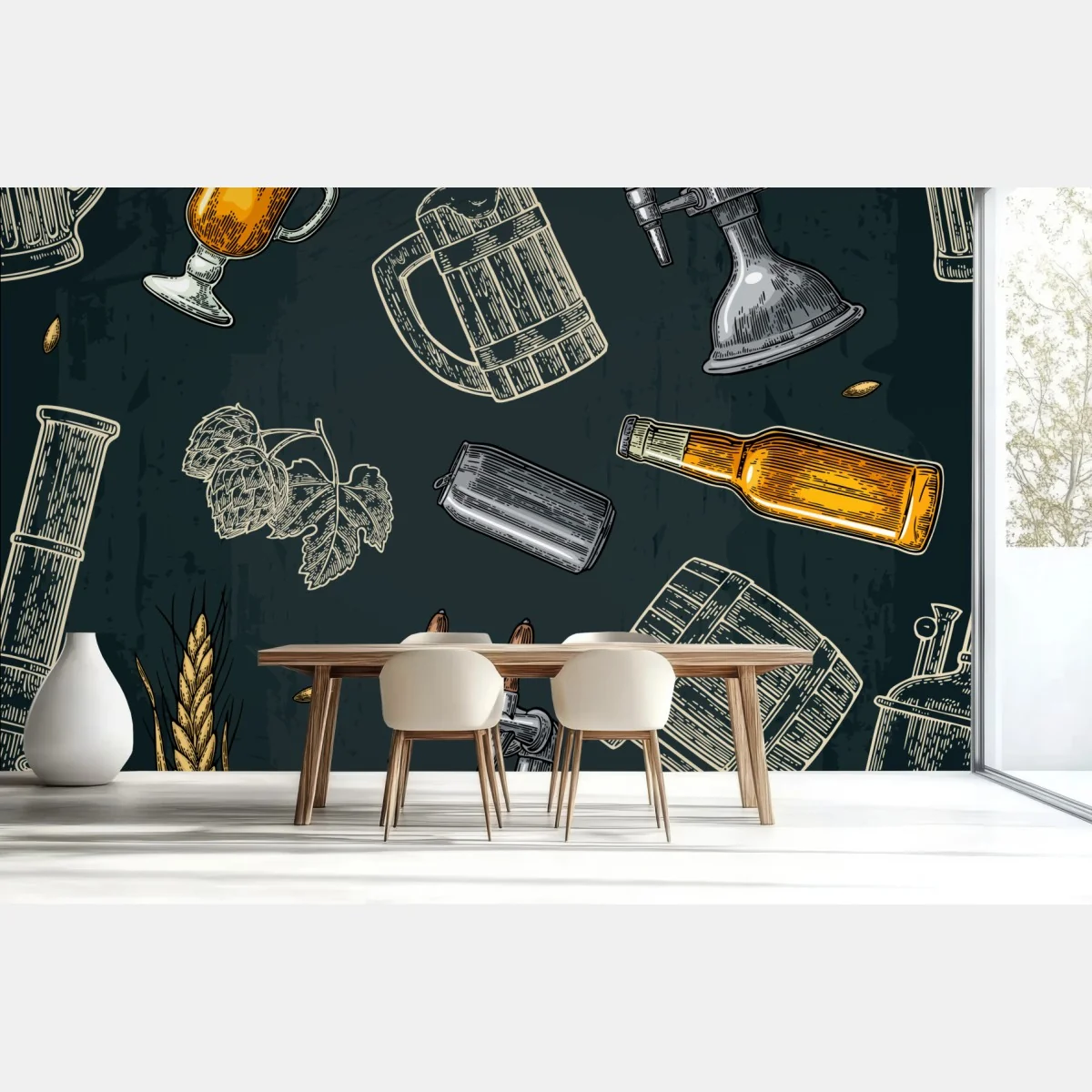 Fototapete vintage bier und brauerei muster – Wallnifity® Fototapete vintage bier und brauerei muster – Wallnifity®