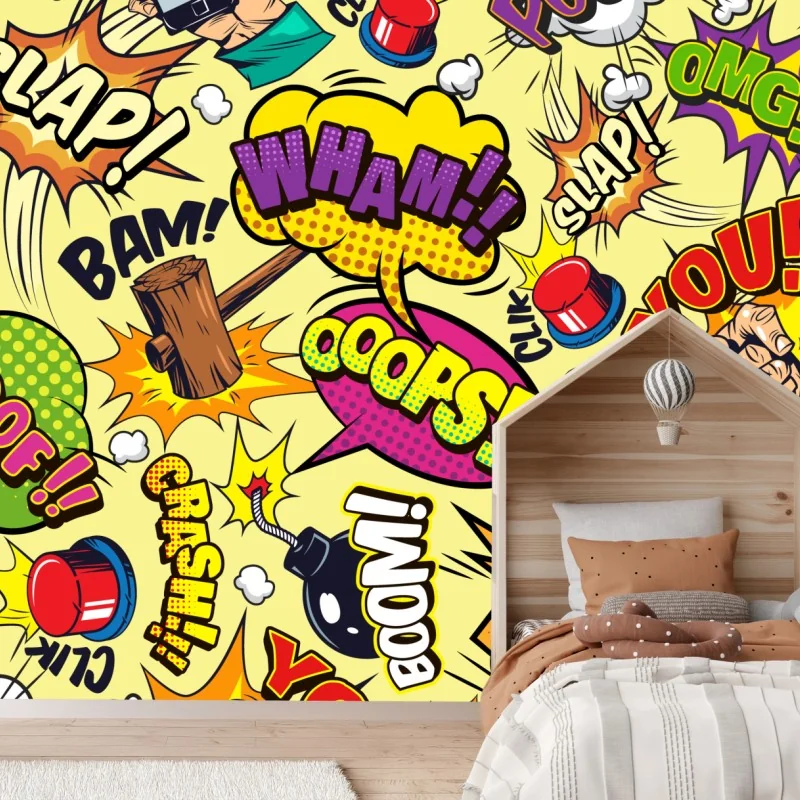 Fototapete retro pop-art comic collage