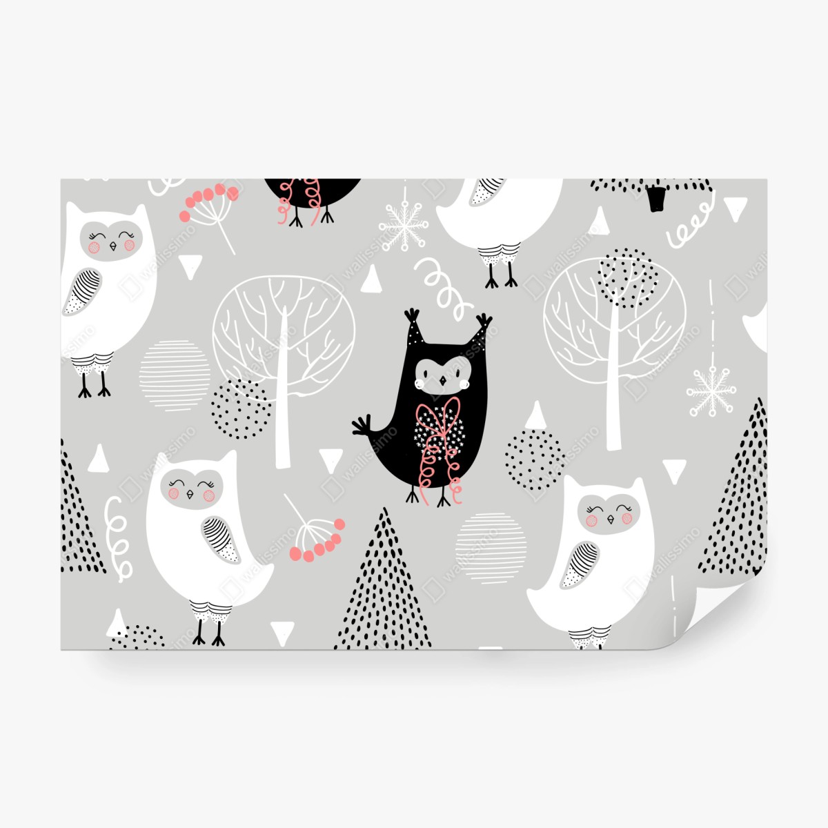 Fototapete skandinavisches eulenmuster für kinderzimmer – Wallnifity® Fototapete skandinavisches eulenmuster für kinderzimmer – Wallnifity®