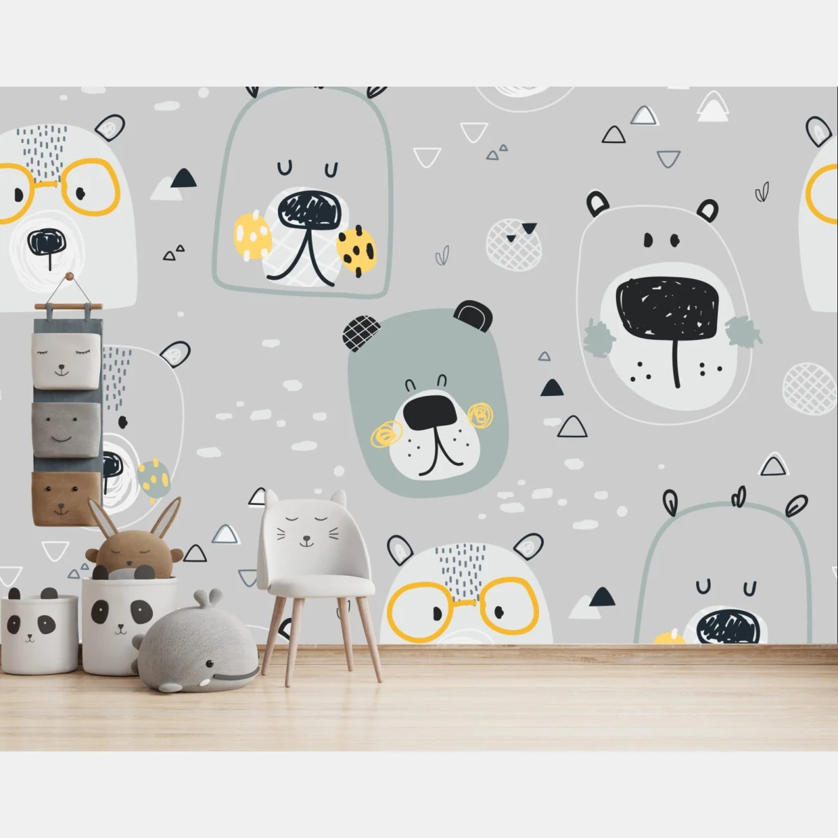 Fototapete verspieltes bärenmuster für kinderzimmer – Wallnifity® Fototapete verspieltes bärenmuster für kinderzimmer – Wallnifity®