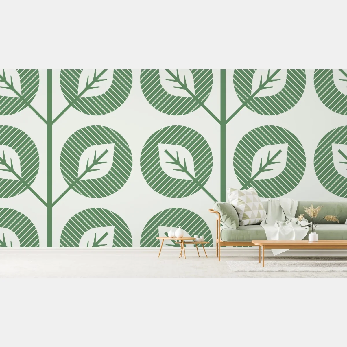 Fototapete grünes geometrisches blattmuster – Wallnifity® Fototapete grünes geometrisches blattmuster – Wallnifity®
