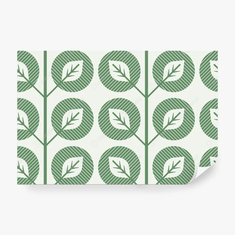 Fototapete grünes geometrisches blattmuster
