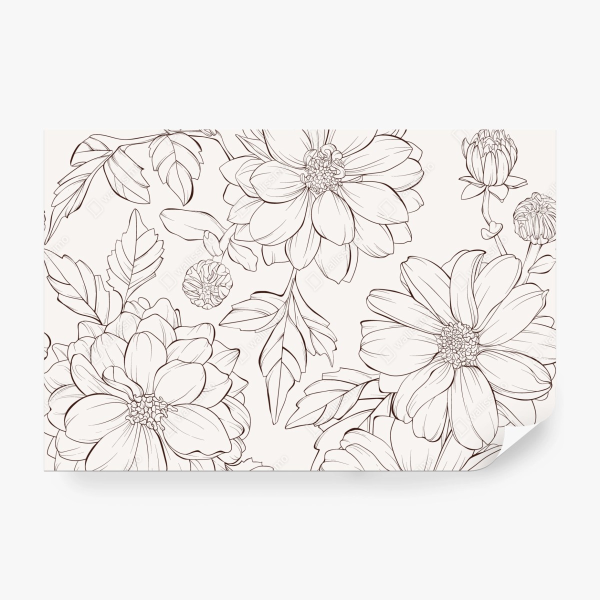 Fototapete zartes botanisches blumenmuster – Wallnifity® Fototapete zartes botanisches blumenmuster – Wallnifity®