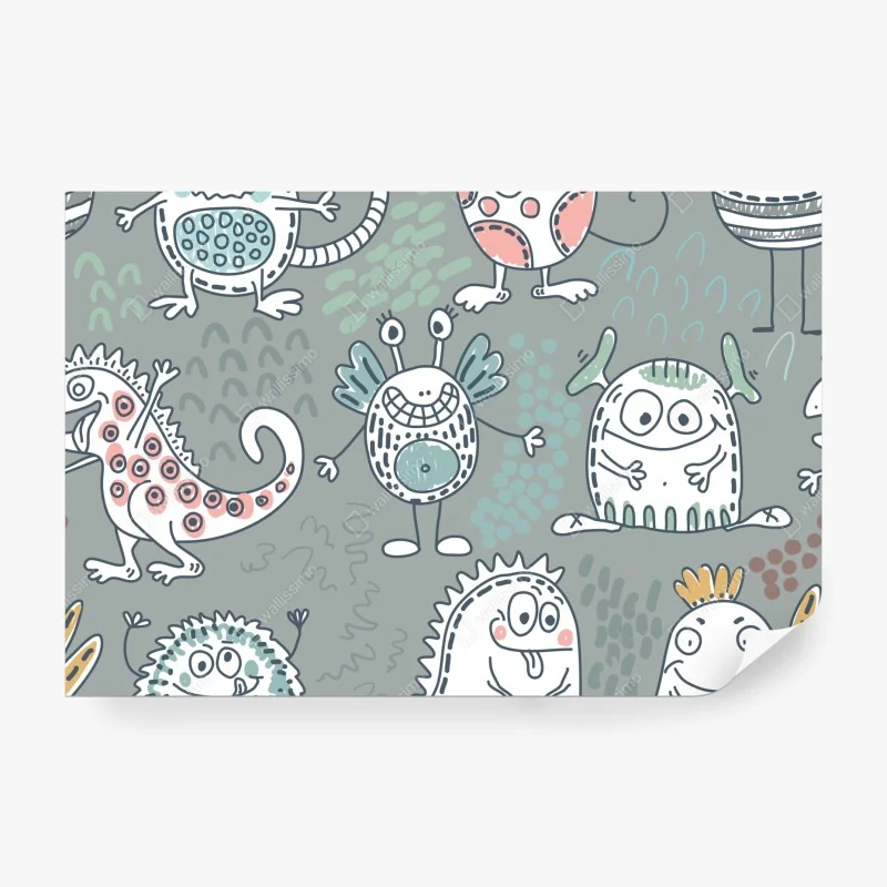 Fototapete kräftiges zitrusmuster in orange und blau – Wallnifity®