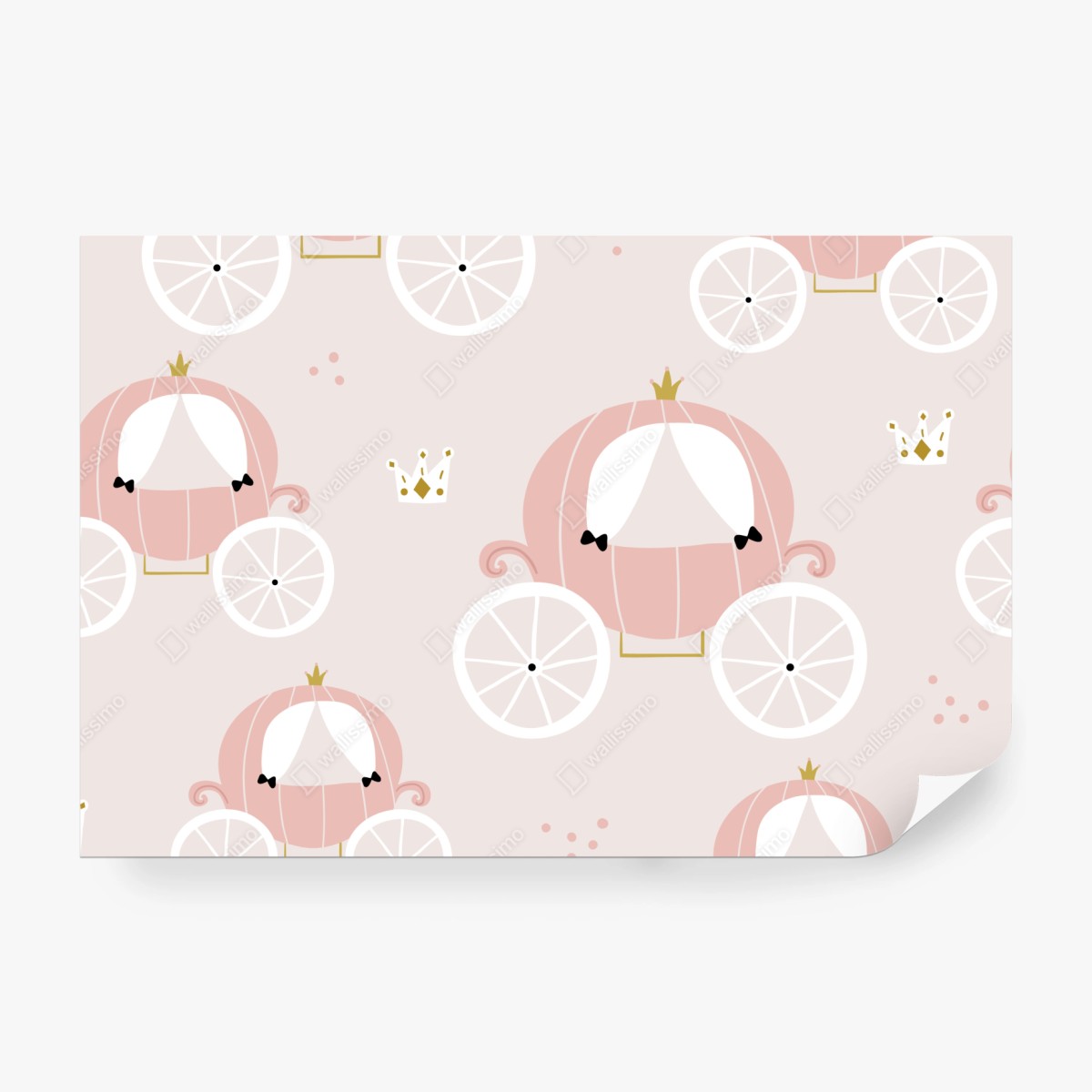 Fototapete rosa prinzessinnenkutsche muster – Wallnifity®