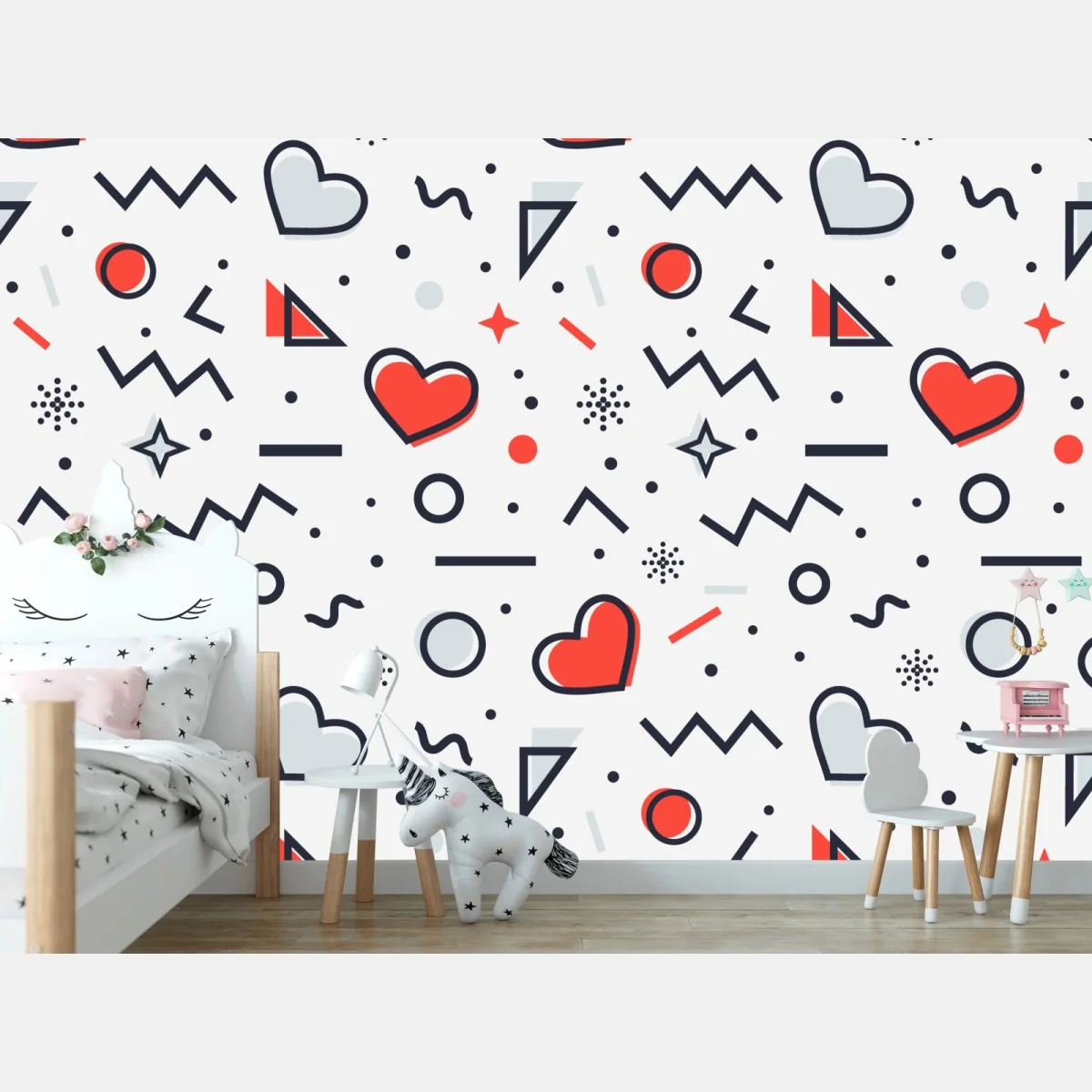 Fototapete verspieltes herzenmuster auf weißem hintergrund – Wallnifity® Fototapete verspieltes herzenmuster auf weißem hintergrund – Wallnifity®