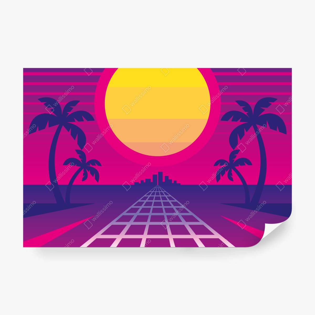 Fototapete neon sonnenuntergang skyline – Wallnifity® Fototapete neon sonnenuntergang skyline – Wallnifity®