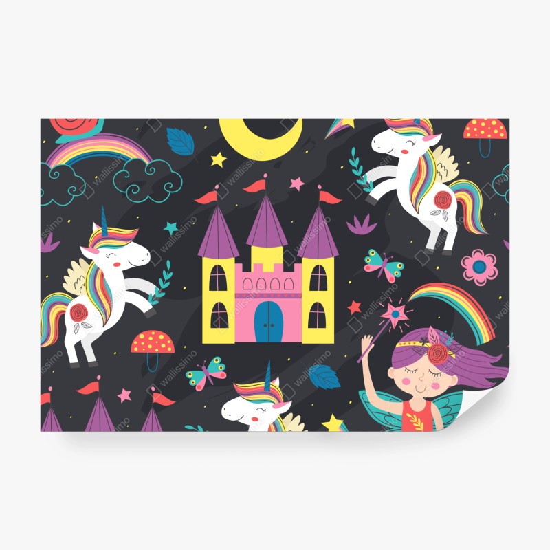 Fototapete goldene botanische blattzeichnung – Wallnifity®