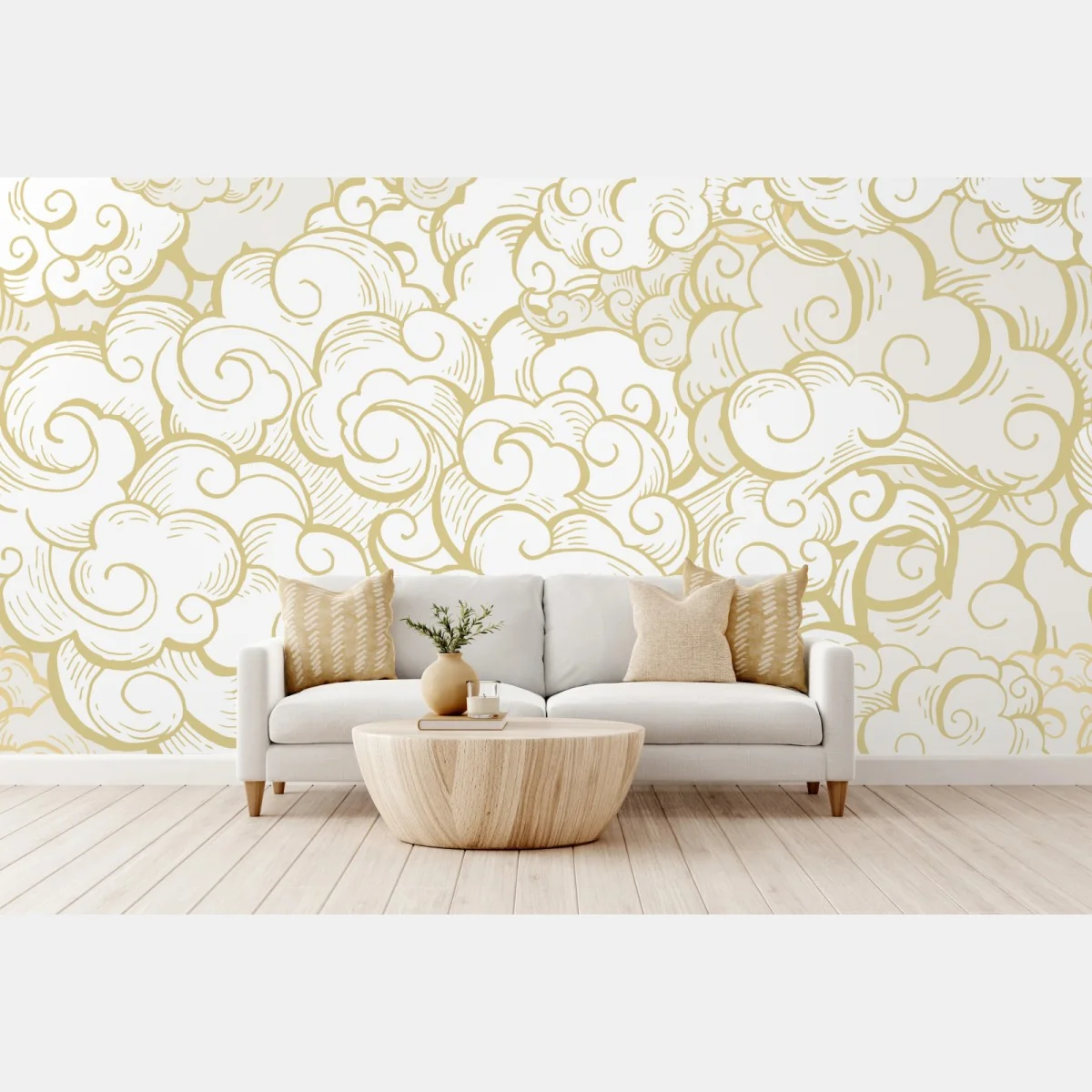 Fototapete goldenes ornamentales wolkenmuster – Wallnifity®