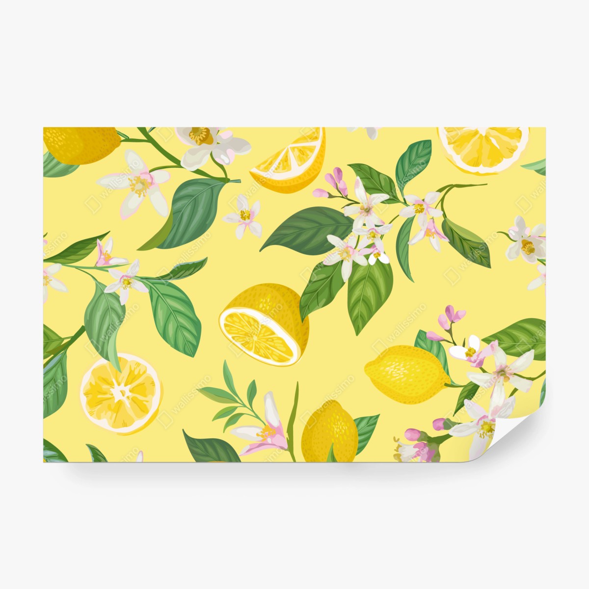Fototapete zitronenblüten botanisches muster – Wallnifity® Fototapete zitronenblüten botanisches muster – Wallnifity®