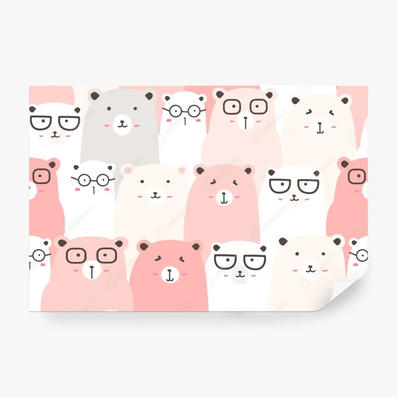 Fototapete pastell bärenmuster für das kinderzimmer – Wallnifity® Fototapete pastell bärenmuster für das kinderzimmer – Wallnifity®