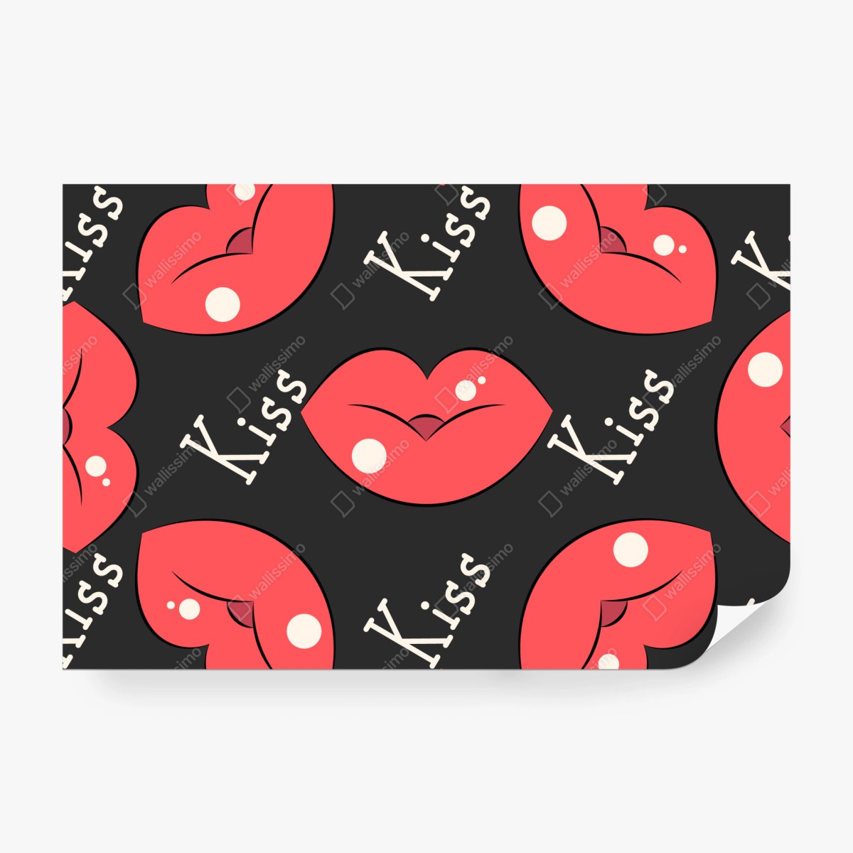 Fototapete verspieltes muster mit rosa lippen – Wallnifity® Fototapete verspieltes muster mit rosa lippen – Wallnifity®