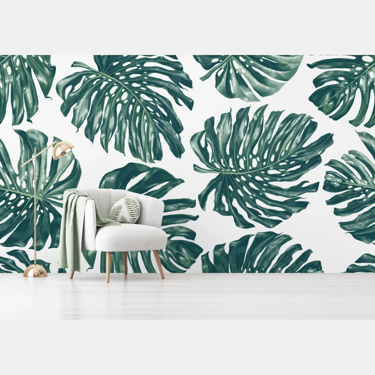 Fototapete monstera blatt botanisches muster – Wallnifity®