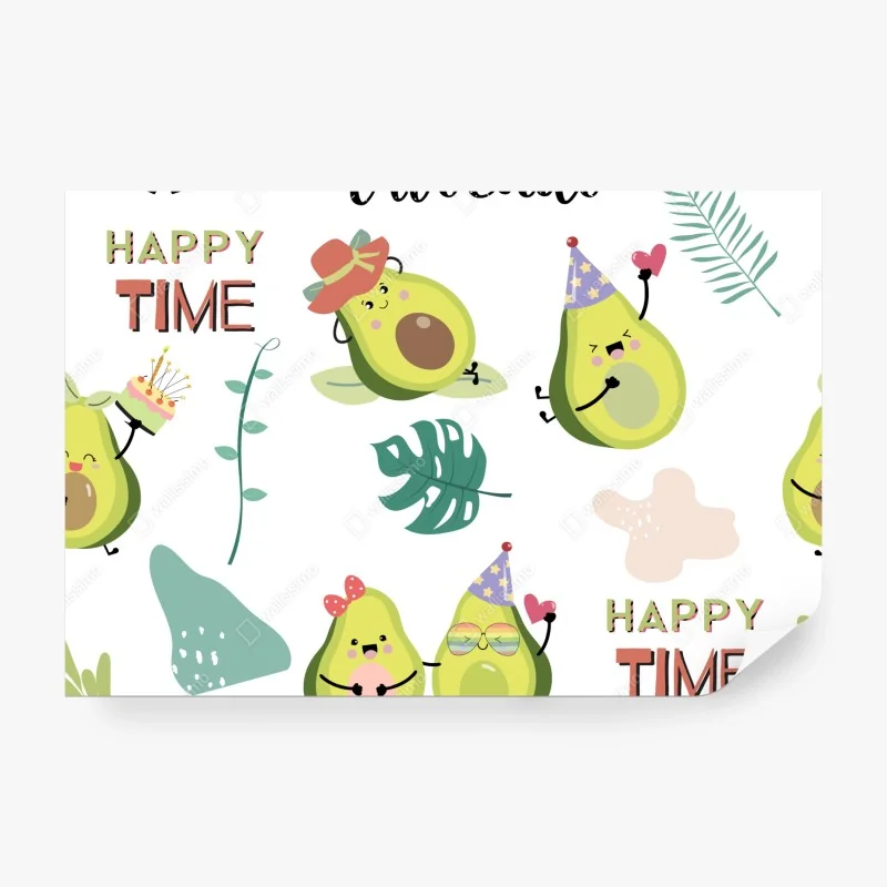 Fototapete fröhliches avocado muster