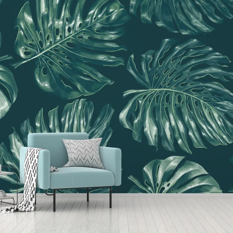 Fototapete tropisches monstera-blattmuster