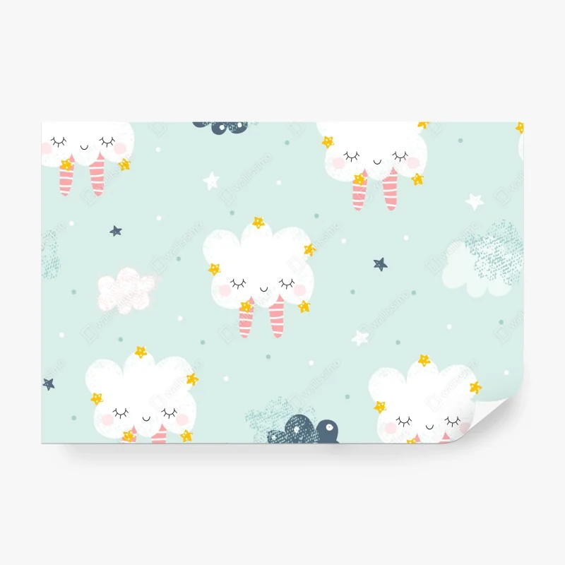 Fototapete schlafende wolken kinderzimmer muster – Wallnifity® Fototapete schlafende wolken kinderzimmer muster – Wallnifity®